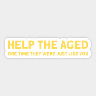 Help the aged 2, mustard Sticker